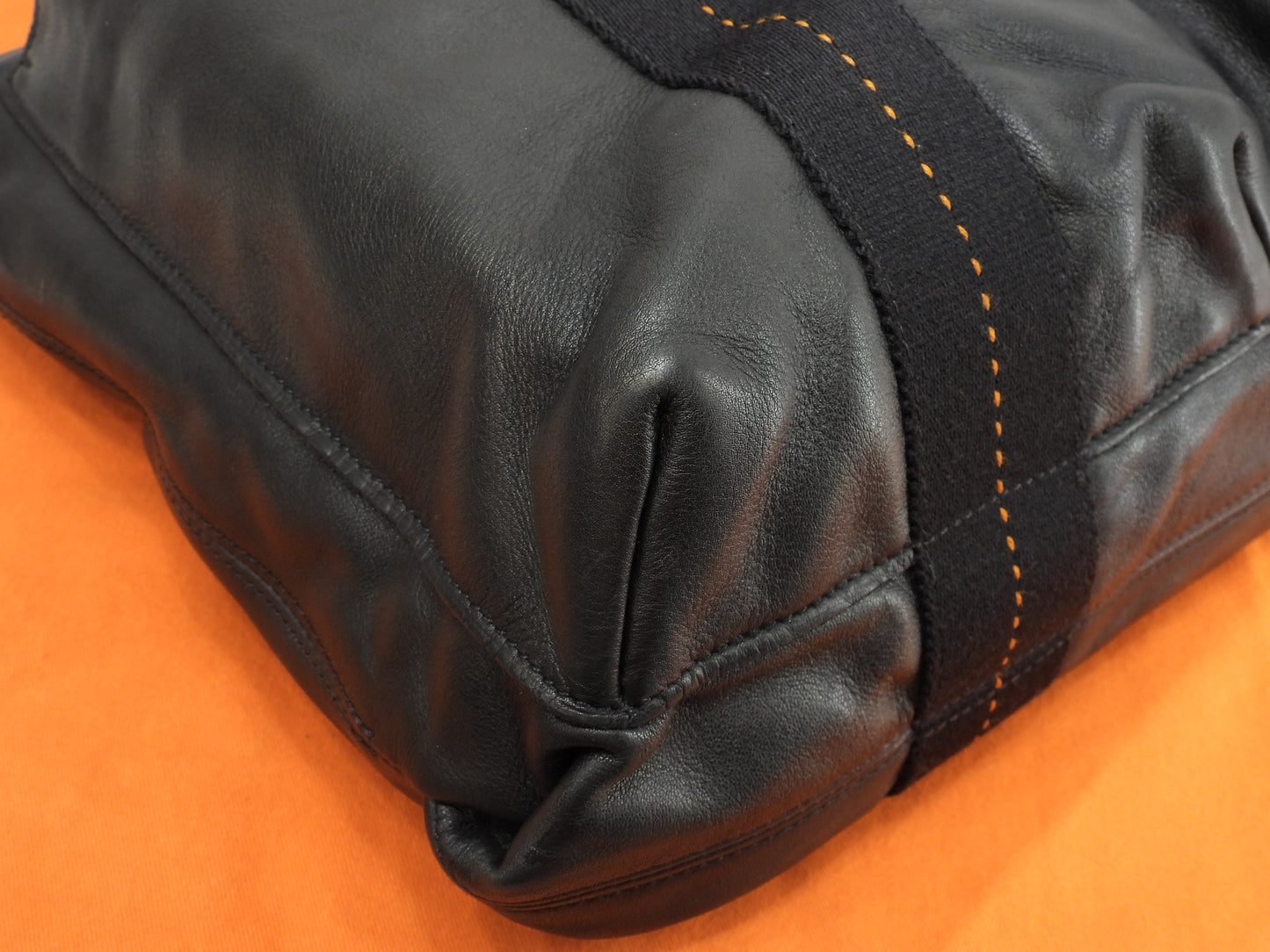 エルメス キャラバンホリゾンタルMM レザー黒 クロスボディバッグ ハンドバッグ 美品@ 56