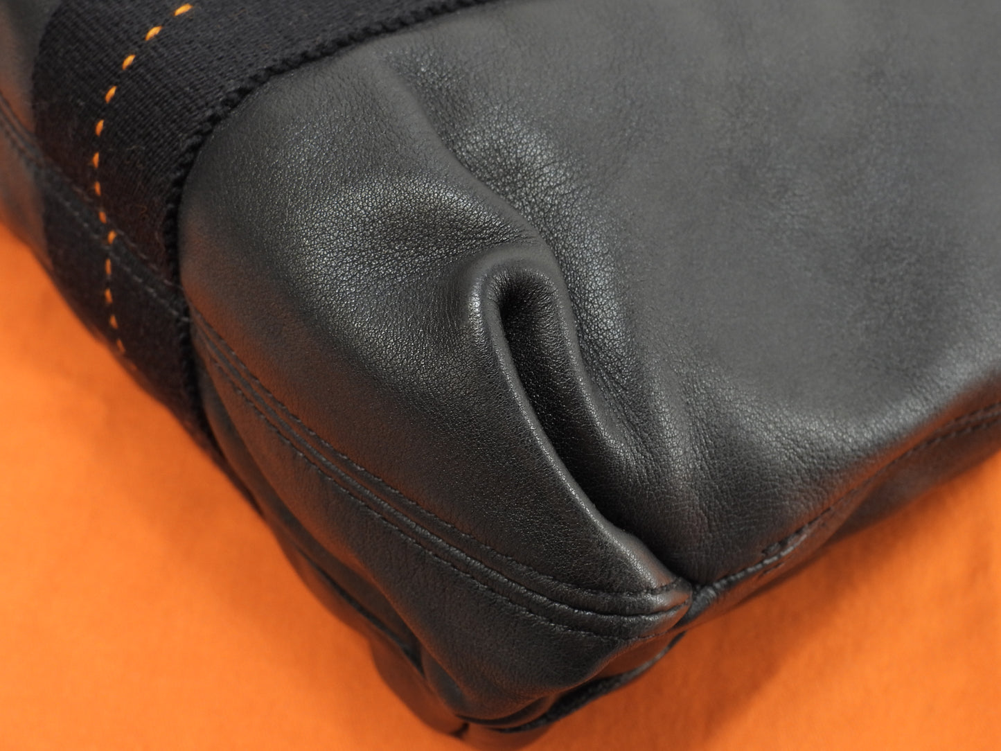 エルメス キャラバンホリゾンタルMM レザー黒 クロスボディバッグ ハンドバッグ 美品@ 56