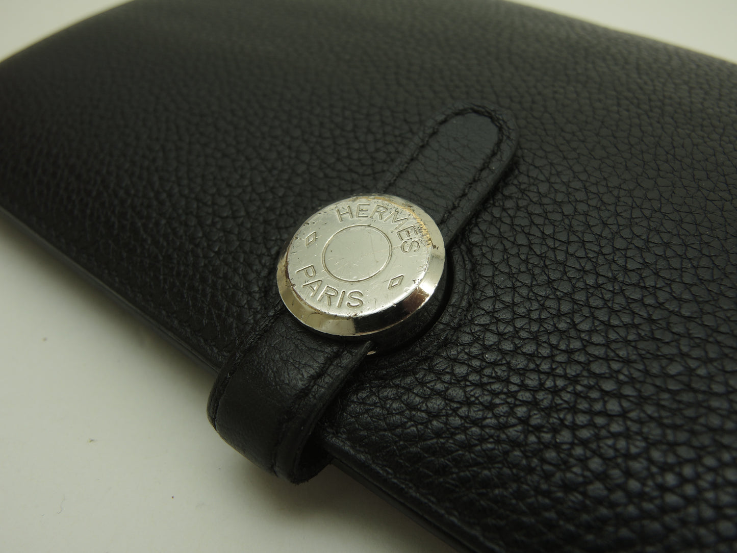 エルメス ドゴンロング トゴ黒 シルバー金具 2折長財布 ロングウォレット@Y 3