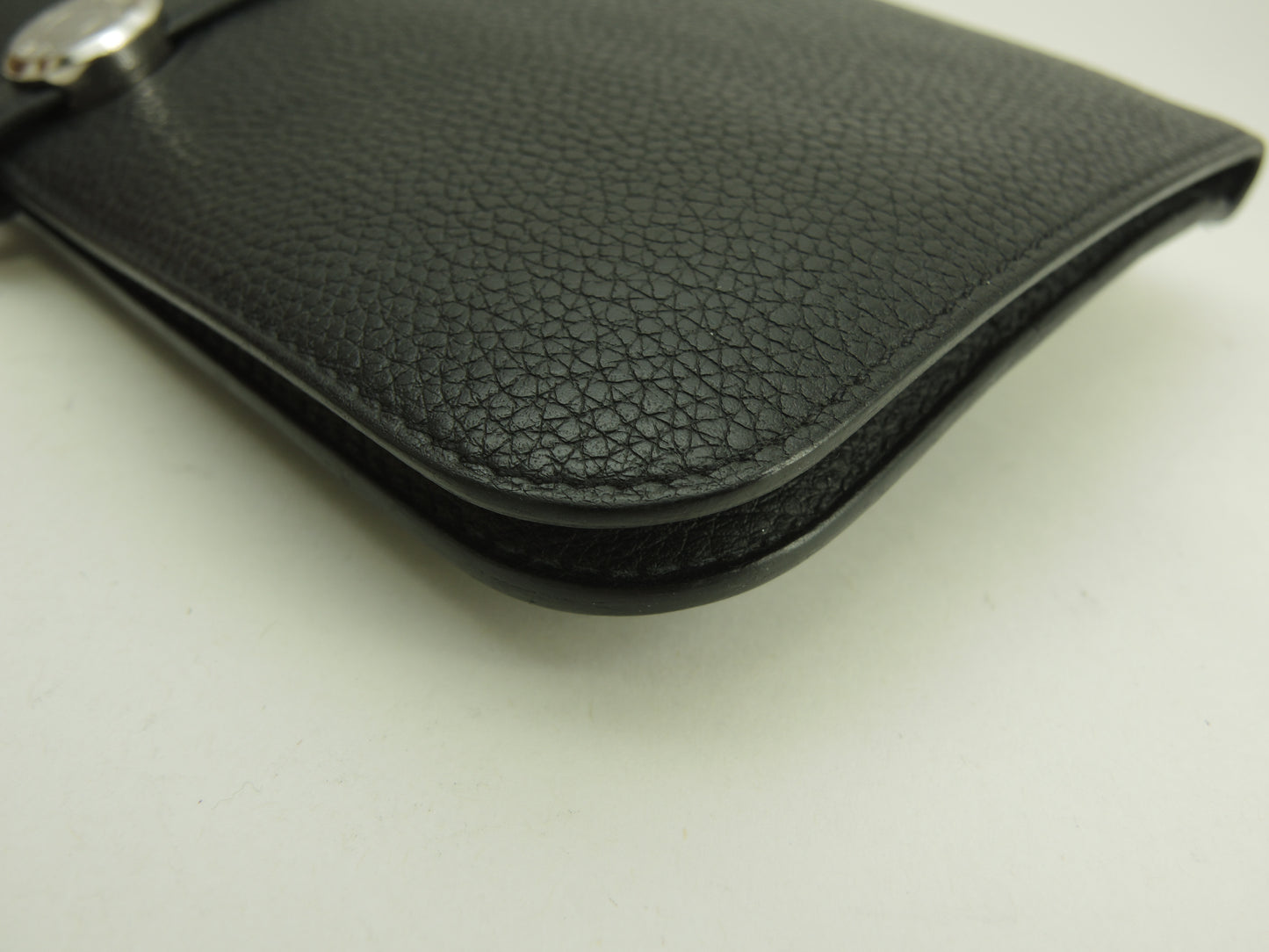 エルメス ドゴンロング トゴ黒 シルバー金具 2折長財布 ロングウォレット@Y 3
