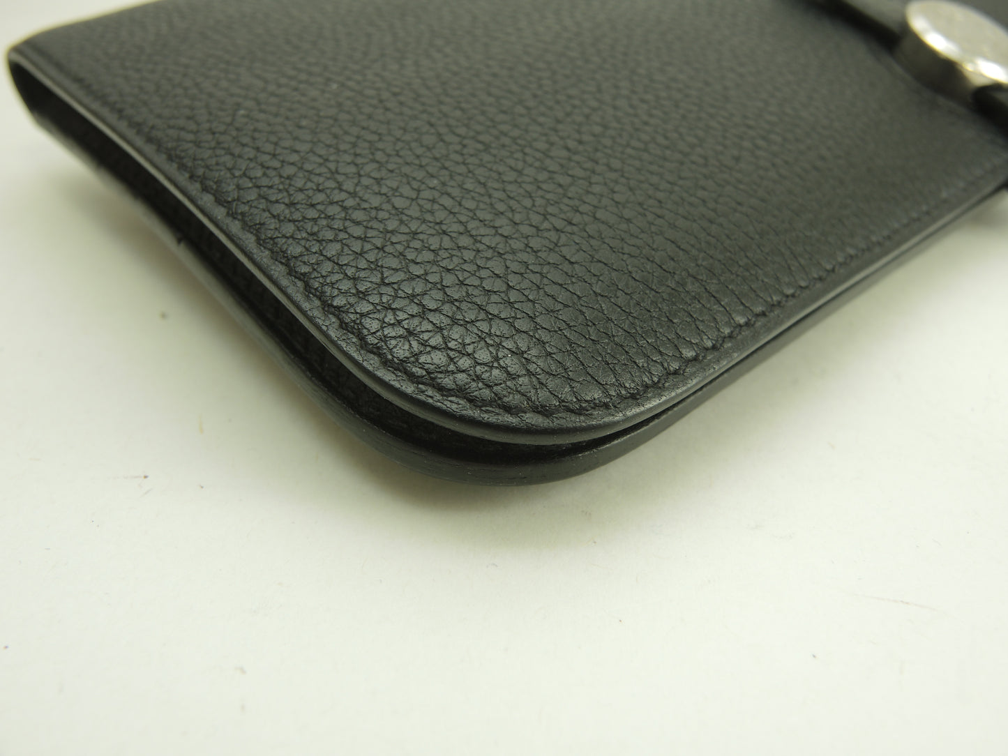 エルメス ドゴンロング トゴ黒 シルバー金具 2折長財布 ロングウォレット@Y 3