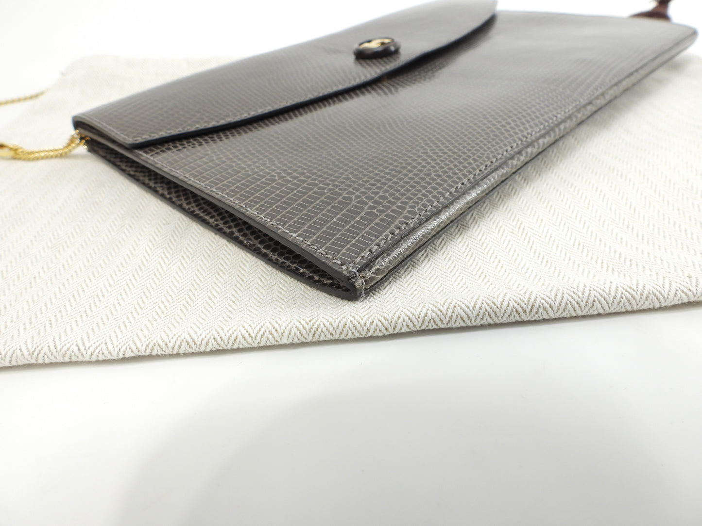 Hermes Pochette Rio Lizard Grey Crossbody Bag Vintage Super Rare @〇S