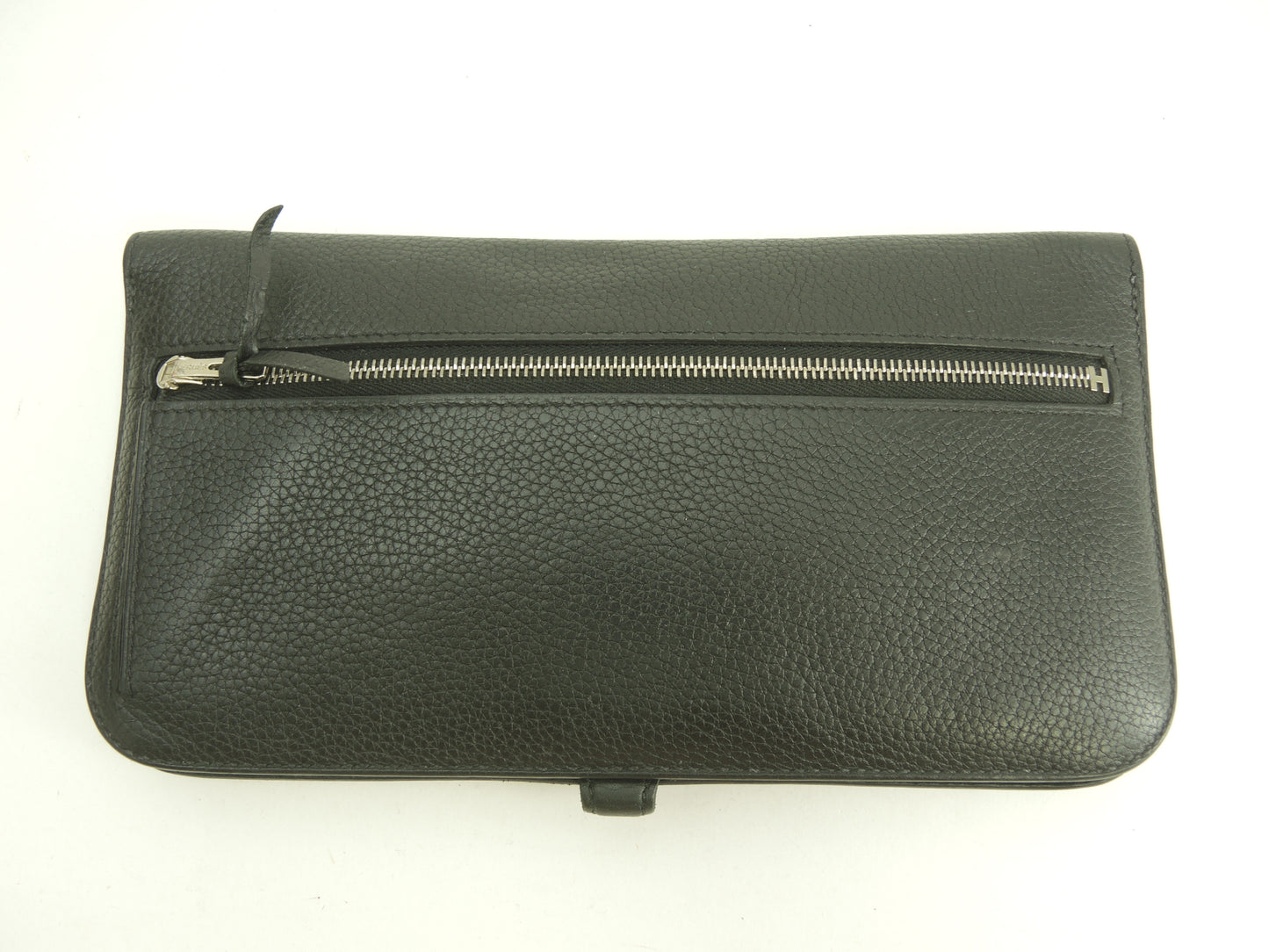 エルメス ドゴンロング トゴ黒 シルバー金具 2折長財布 ロングウォレット@Y 3