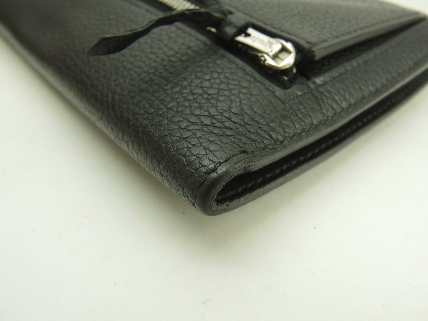 エルメス ドゴンロング トゴ黒 シルバー金具 2折長財布 ロングウォレット@Y 3