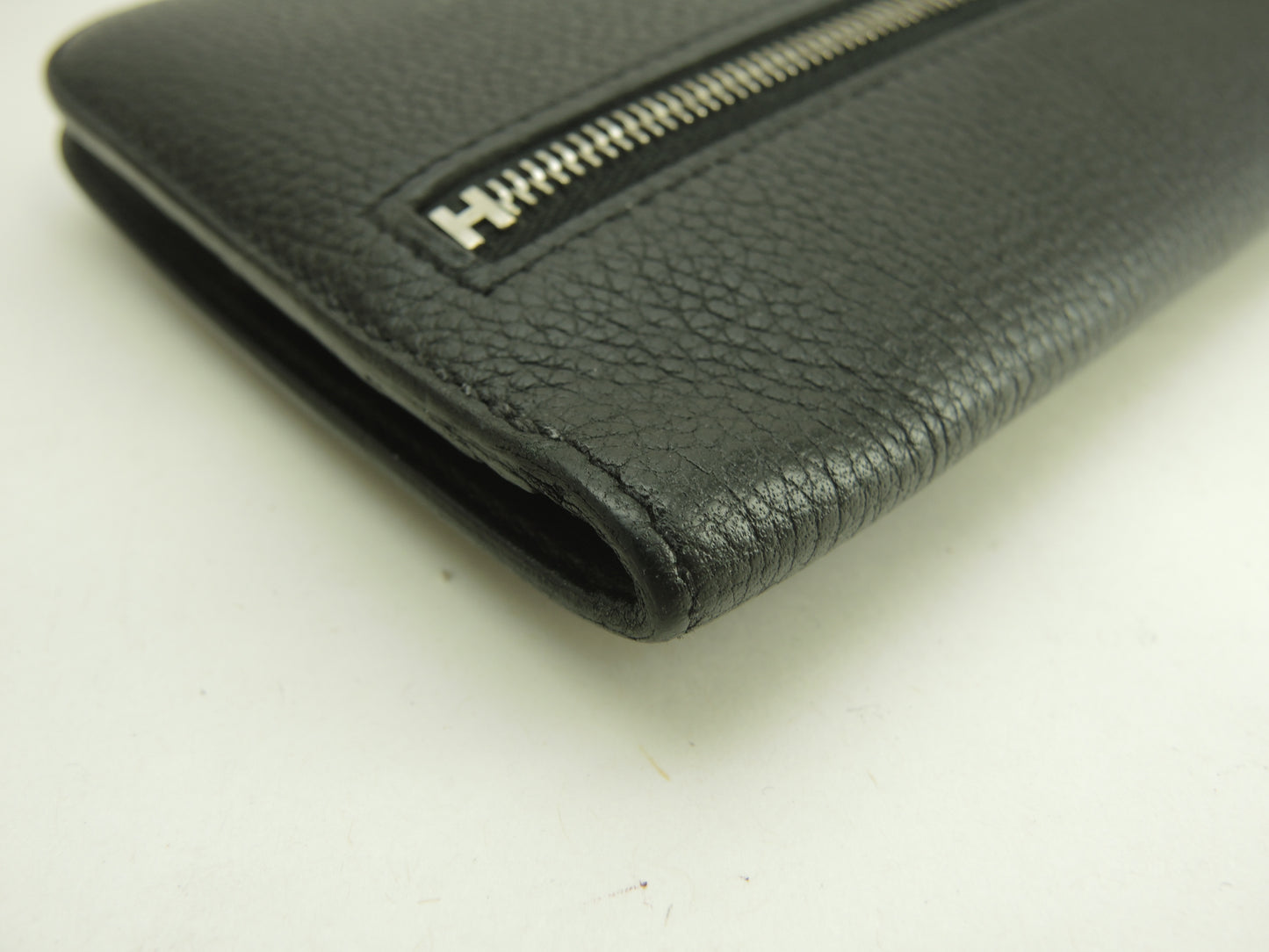 エルメス ドゴンロング トゴ黒 シルバー金具 2折長財布 ロングウォレット@Y 3
