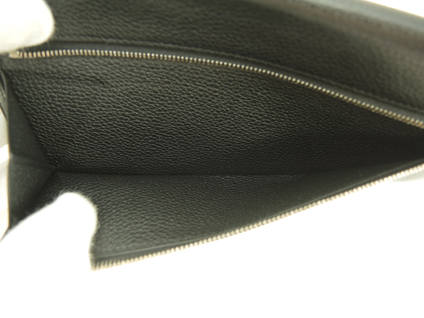 エルメス ドゴンロング トゴ黒 シルバー金具 2折長財布 ロングウォレット@Y 3