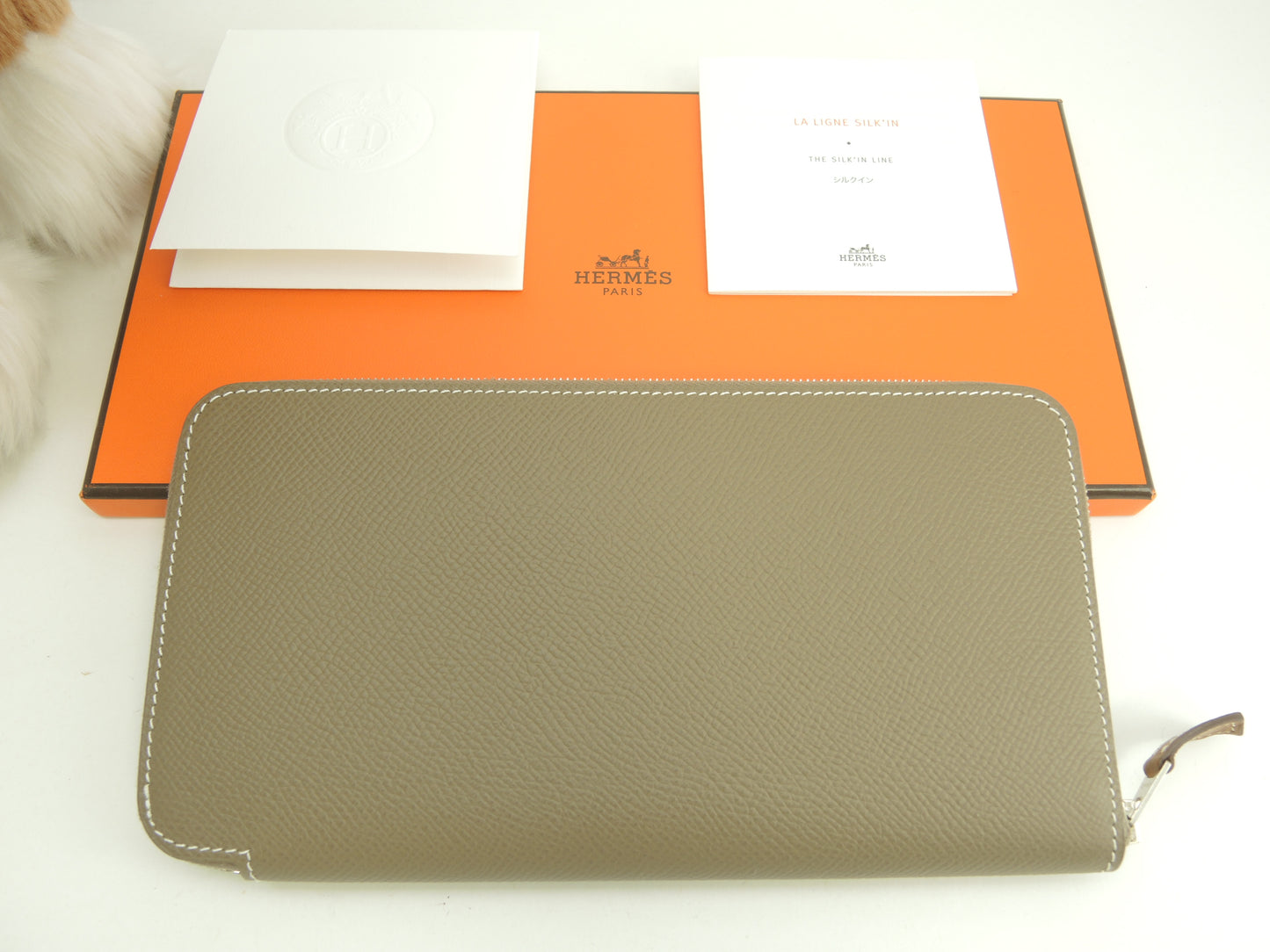 エルメス アザップロングシルクイン エプソン エトープ 長財布 未使用@A 9