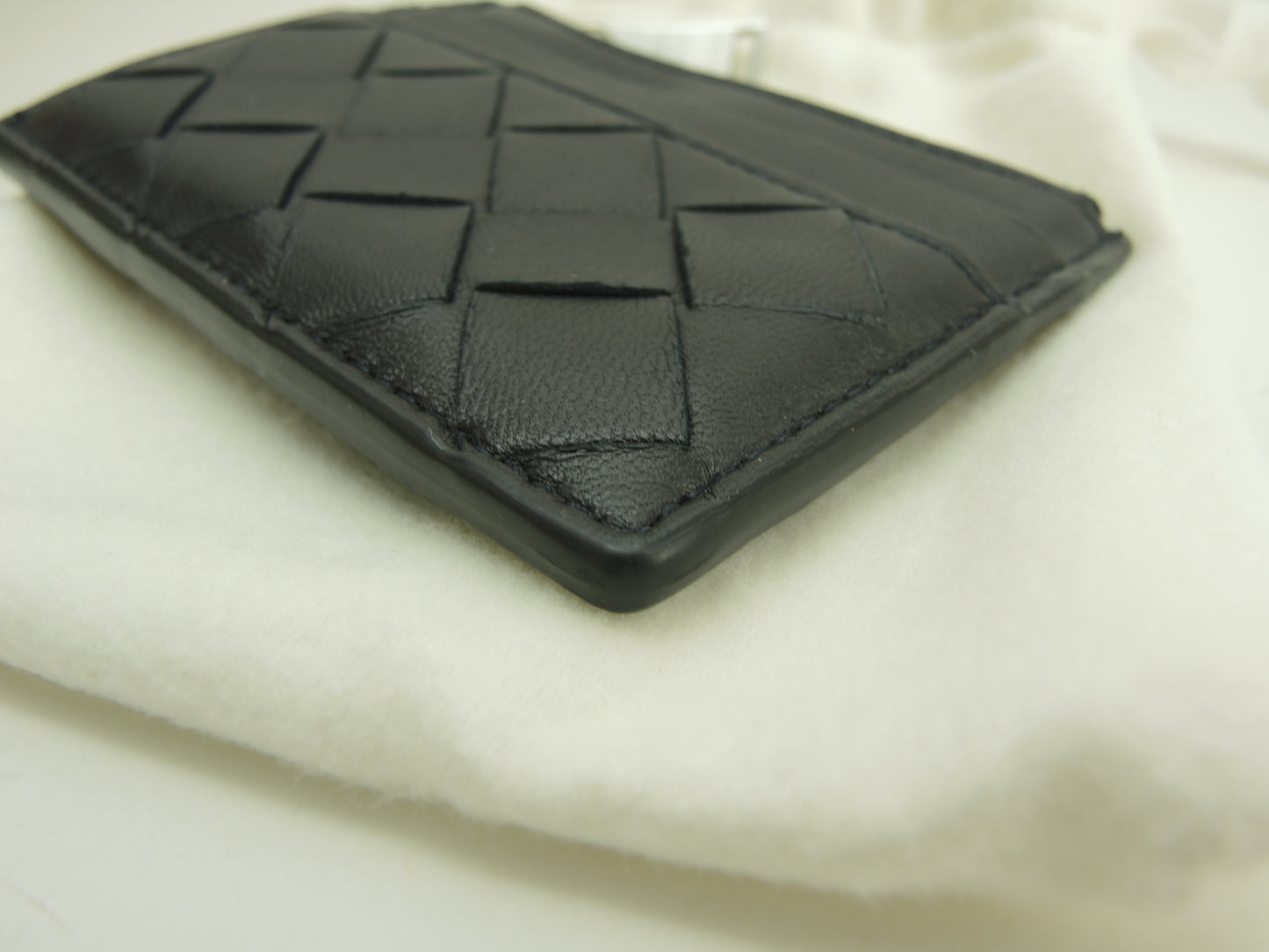 ボッテガヴェネタ コインケース 中イントレチャート レザー黒 カード用ポケット付小銭@S02088900O