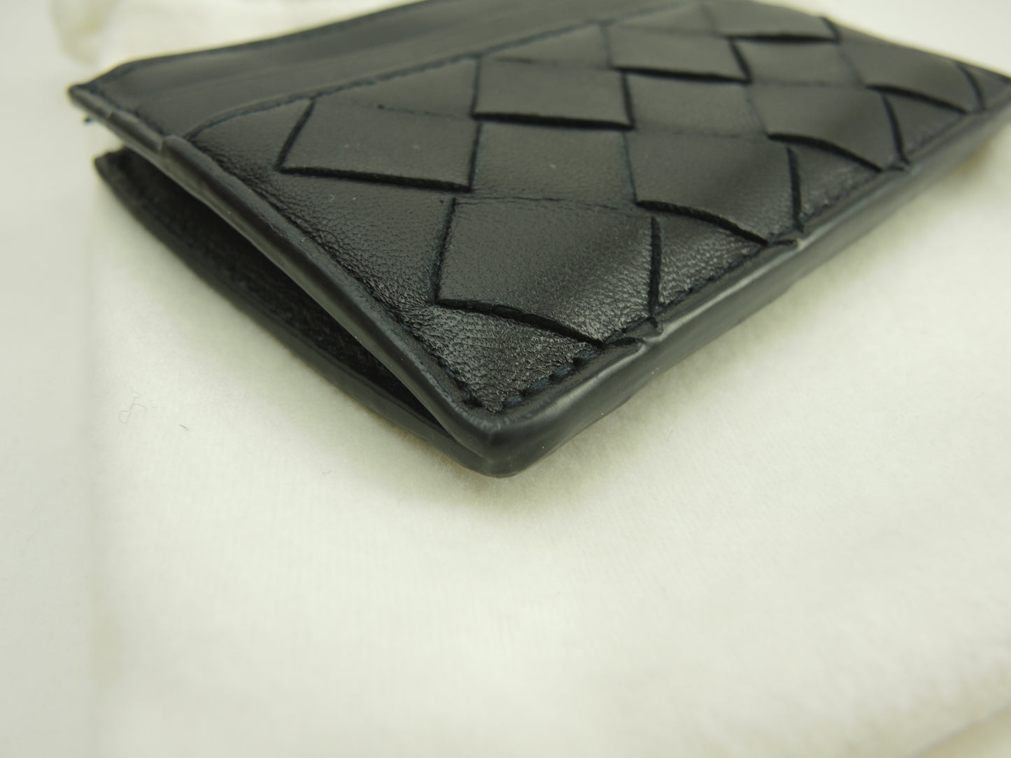 ボッテガヴェネタ コインケース 中イントレチャート レザー黒 カード用ポケット付小銭@S02088900O