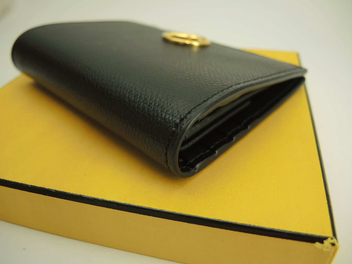 Fendi Compact Wallet F is Fendi Black Leather Bi-fold Wallet Very Good Condition @ 6