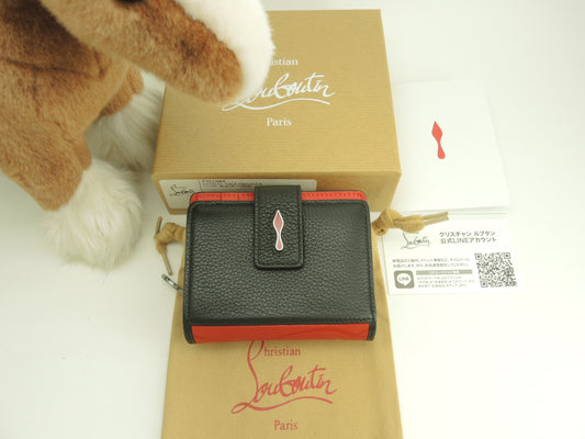 クリスチャンルブタン 2折財布 パロマ レザー黒赤 コンパクトウォレット 美品@ 7