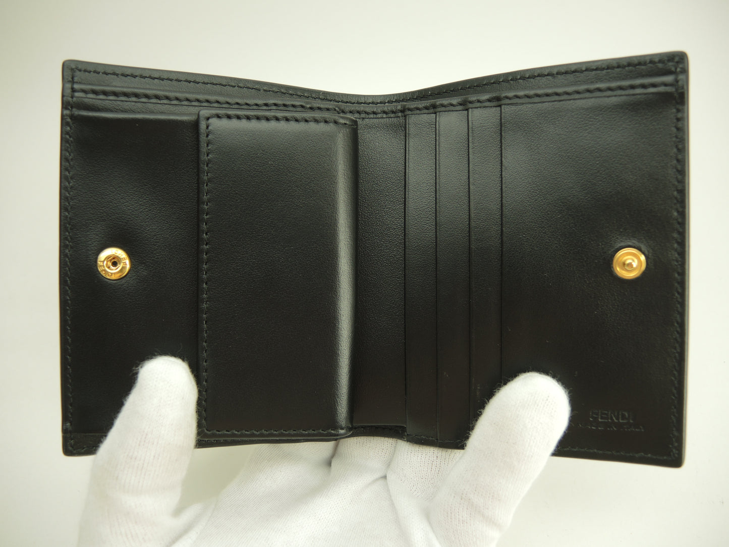 Fendi Compact Wallet F is Fendi Black Leather Bi-fold Wallet Very Good Condition @ 6