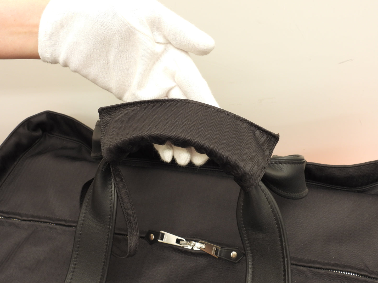 エルメス キャリーバッグ アカプルコ ナイロン黒革 ボストンバッグ型トロリーバッグ 旅行用 極美品@ 7