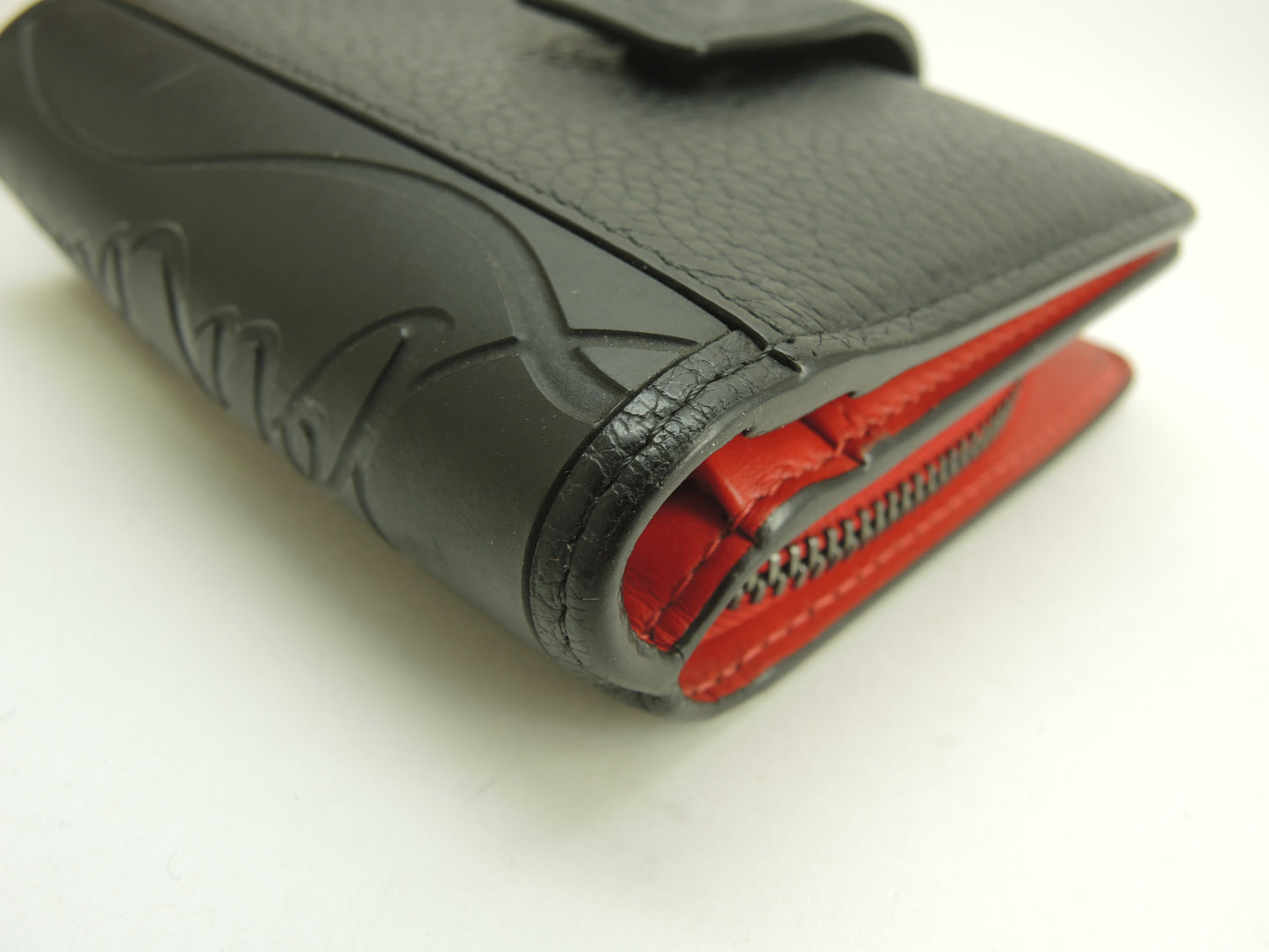 クリスチャンルブタン 2折財布 パロマ レザー黒赤 コンパクトウォレット@ 4