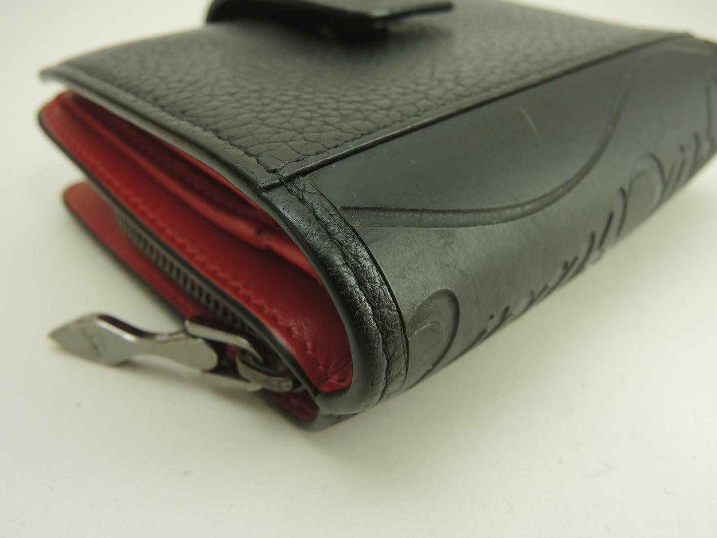 クリスチャンルブタン 2折財布 パロマ レザー黒赤 コンパクトウォレット@ 4