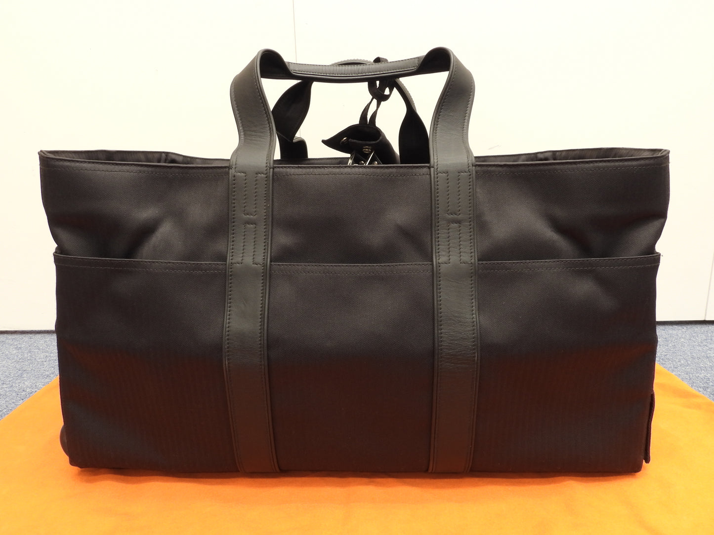 エルメス キャリーバッグ アカプルコ ナイロン黒革 ボストンバッグ型トロリーバッグ 旅行用 極美品@ 7