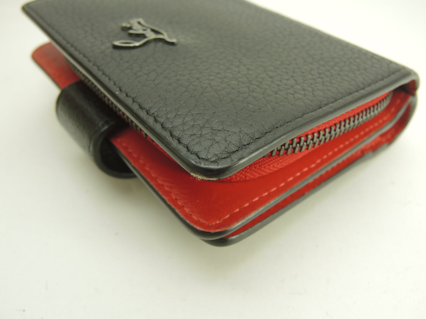 クリスチャンルブタン 2折財布 パロマ レザー黒赤 コンパクトウォレット@ 4