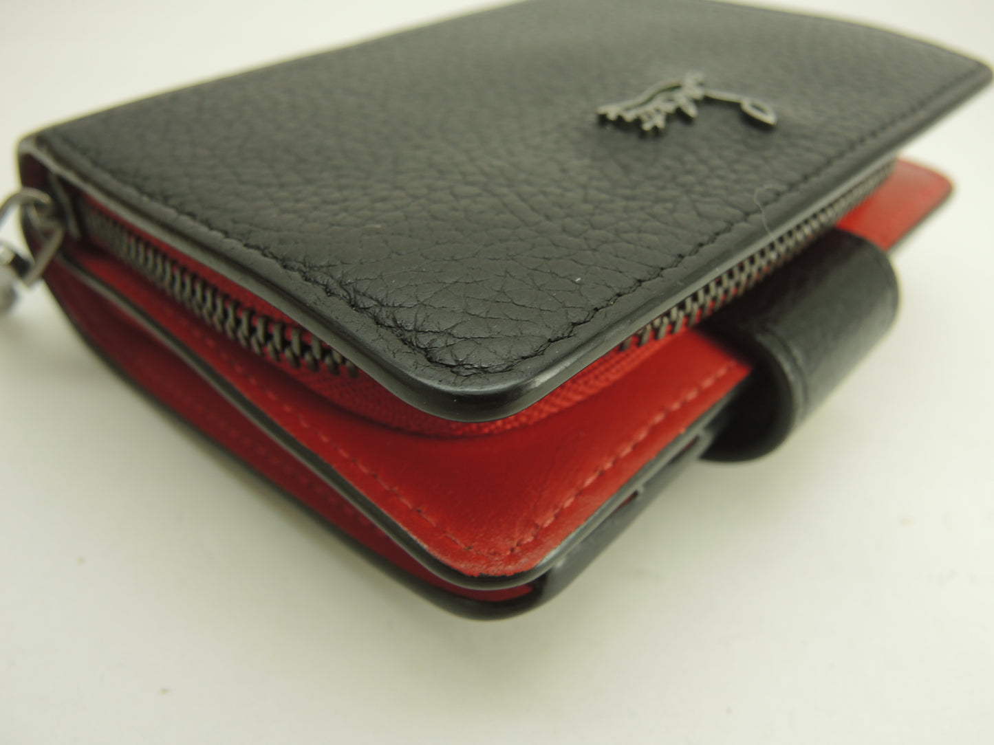 クリスチャンルブタン 2折財布 パロマ レザー黒赤 コンパクトウォレット@ 4