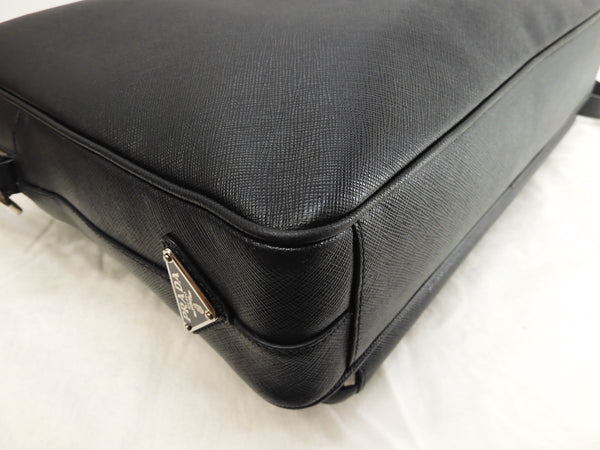 Prada briefcase with s Saffiano black document bag document case