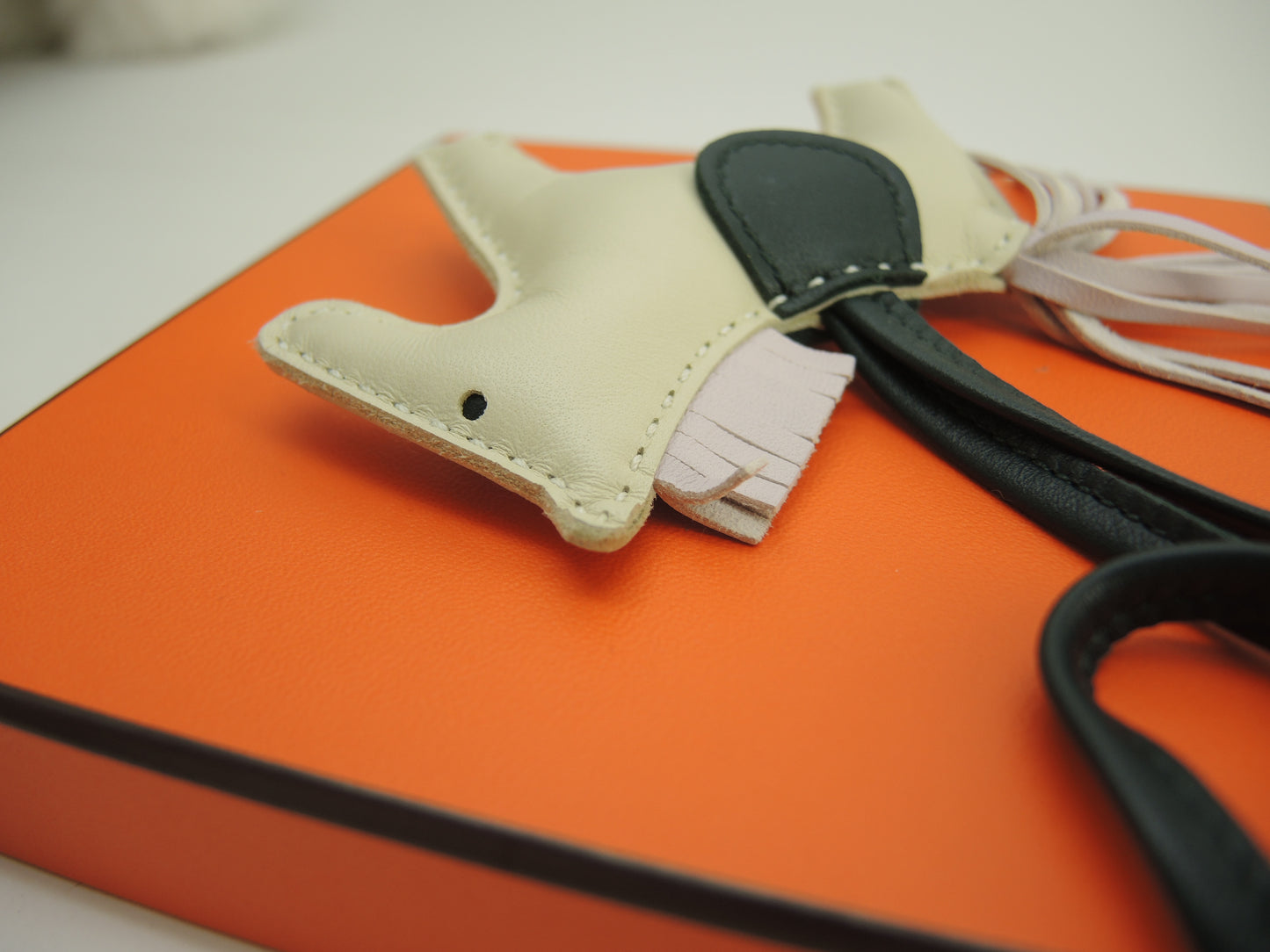 Hermes Rodeo PM Agnès Milo Crepe Green Pink Bag Charm Good Condition @U 4