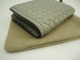 Bottega Veneta Compact Wallet Intrecciato Leather Ash Bifold Wallet @P00232573O