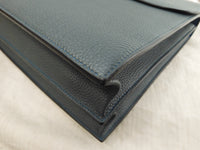 エルメス サックアデペッシュ38 トゴ/ブルー シルバー金具 ブリーフケース 未使用@□Q