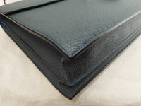 エルメス サックアデペッシュ38 トゴ/ブルー シルバー金具 ブリーフケース 未使用@□Q