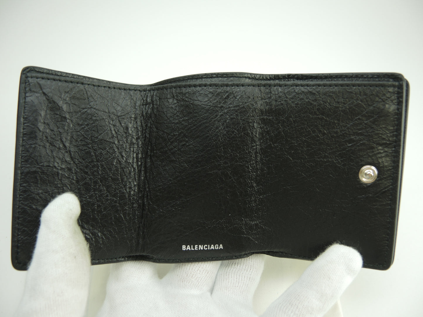 バレンシアガ ミニウォレット クラシック レザー黒 コンパクト財布 新品@ 1