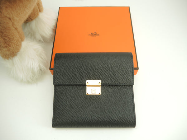 Hermes Click 12 Epson Black Compact Wallet Small Wallet New @D 11