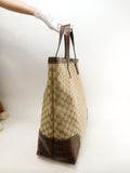 Gucci Men's Tote Bag Large Denim GG Brown Crocodile Handle Good Condition @ 1