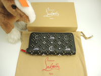 クリスチャンルブタン ロングウォレット Loubintheskyスタッズ 黒 ジップ長財布@ 1