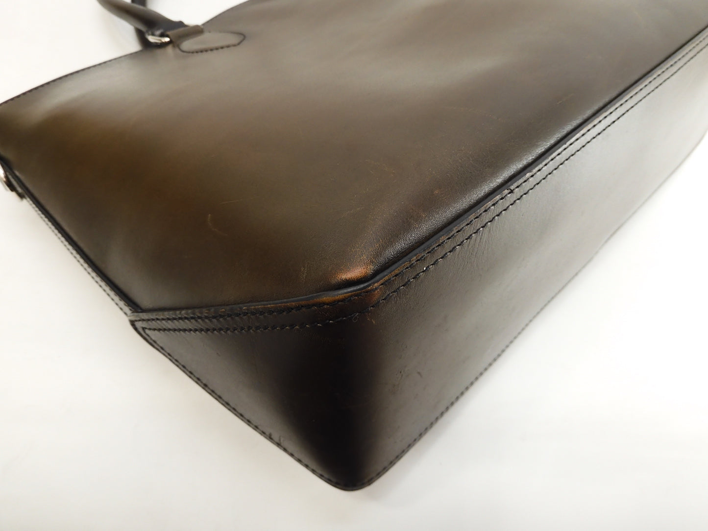 Berluti Toujour Calligraphy Leather Brown Men's Tote Bag @A0250P