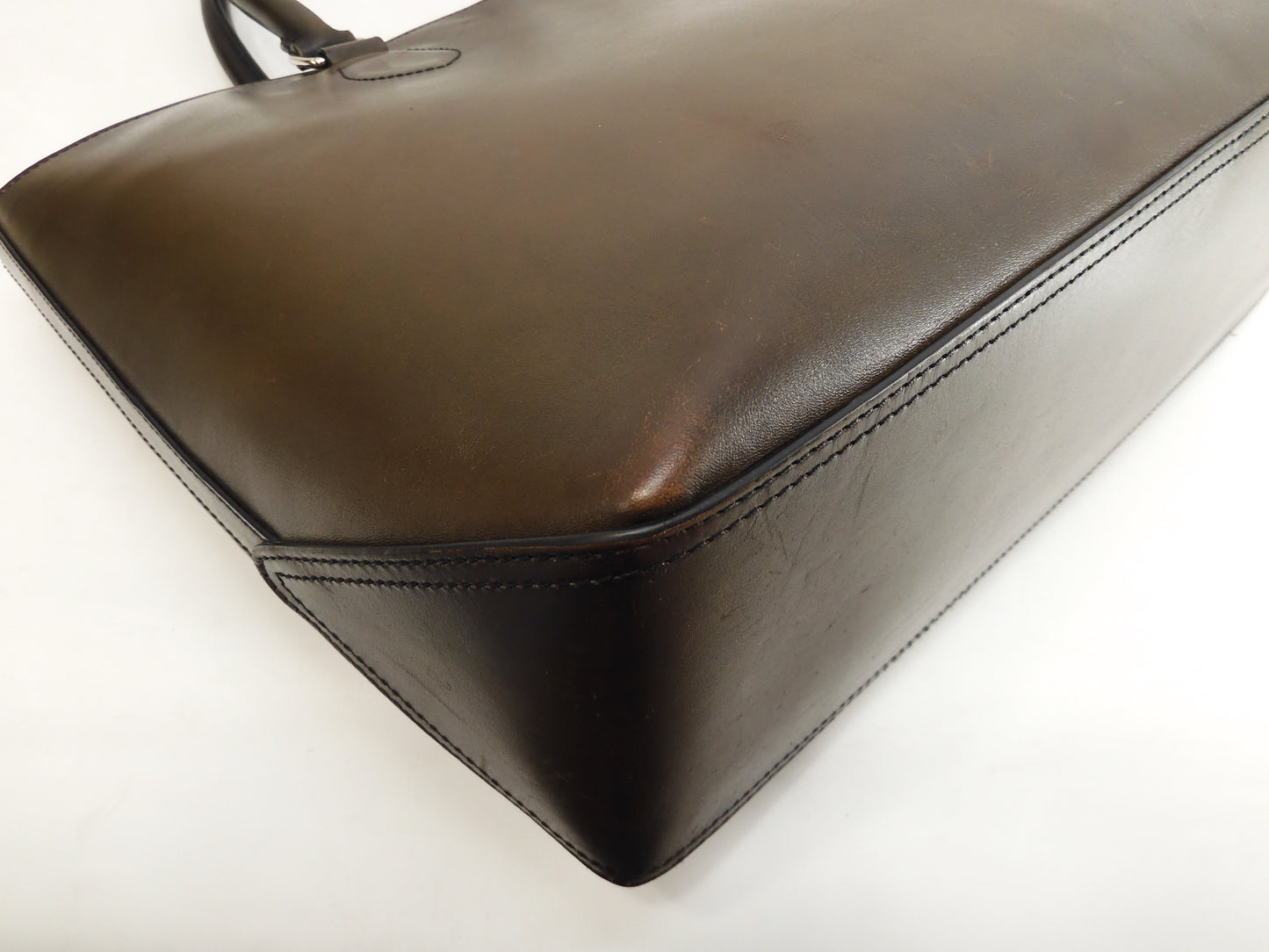 Berluti Toujour Calligraphy Leather Brown Men's Tote Bag @A0250P
