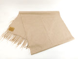 フェンディ マフラー カシミア100%薄茶 ラビットファー付 ショール 美品@ 1
