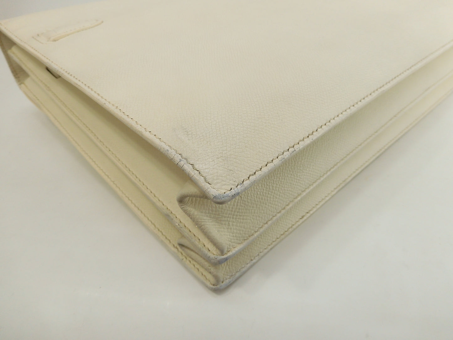 エルメス ケリーデペッシュ34 エプソン白 シルバー金具 ブリーフケース@□J 2