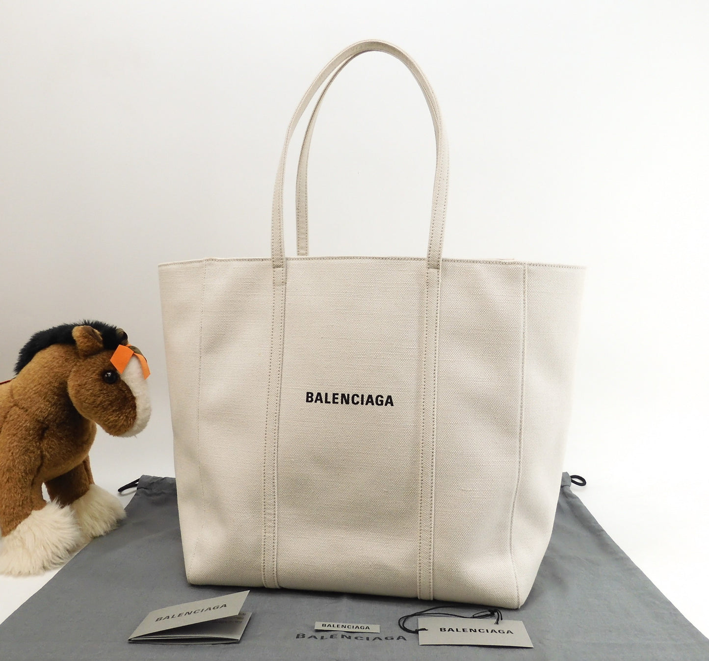 Balenciaga Tote Bag Everyday Denim Black and White Shoulder Bag Good Condition @ 4