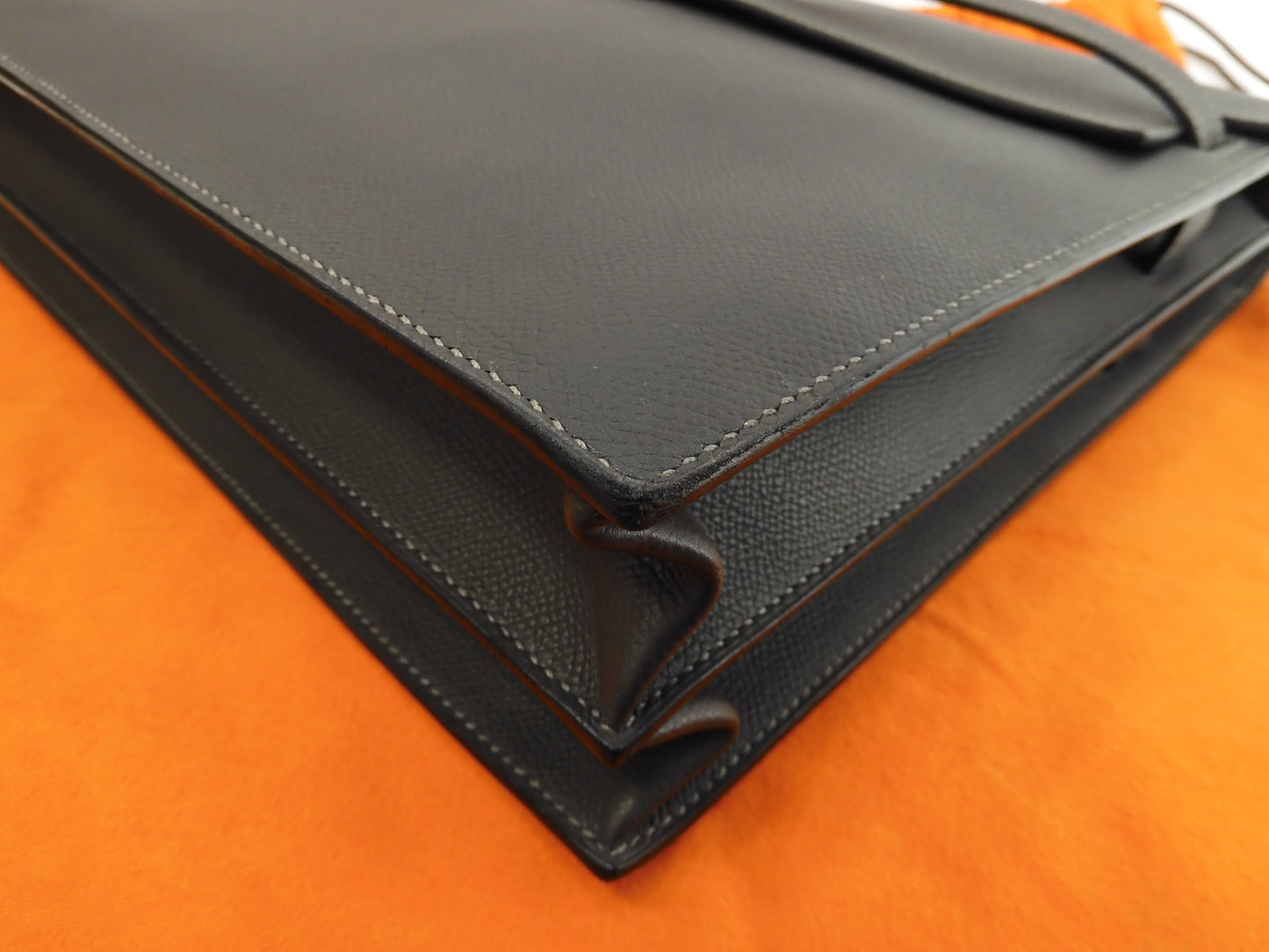 エルメス ケリーデペッシュ38 エプソン/エタン シルバー金具 ブリーフケース@□I