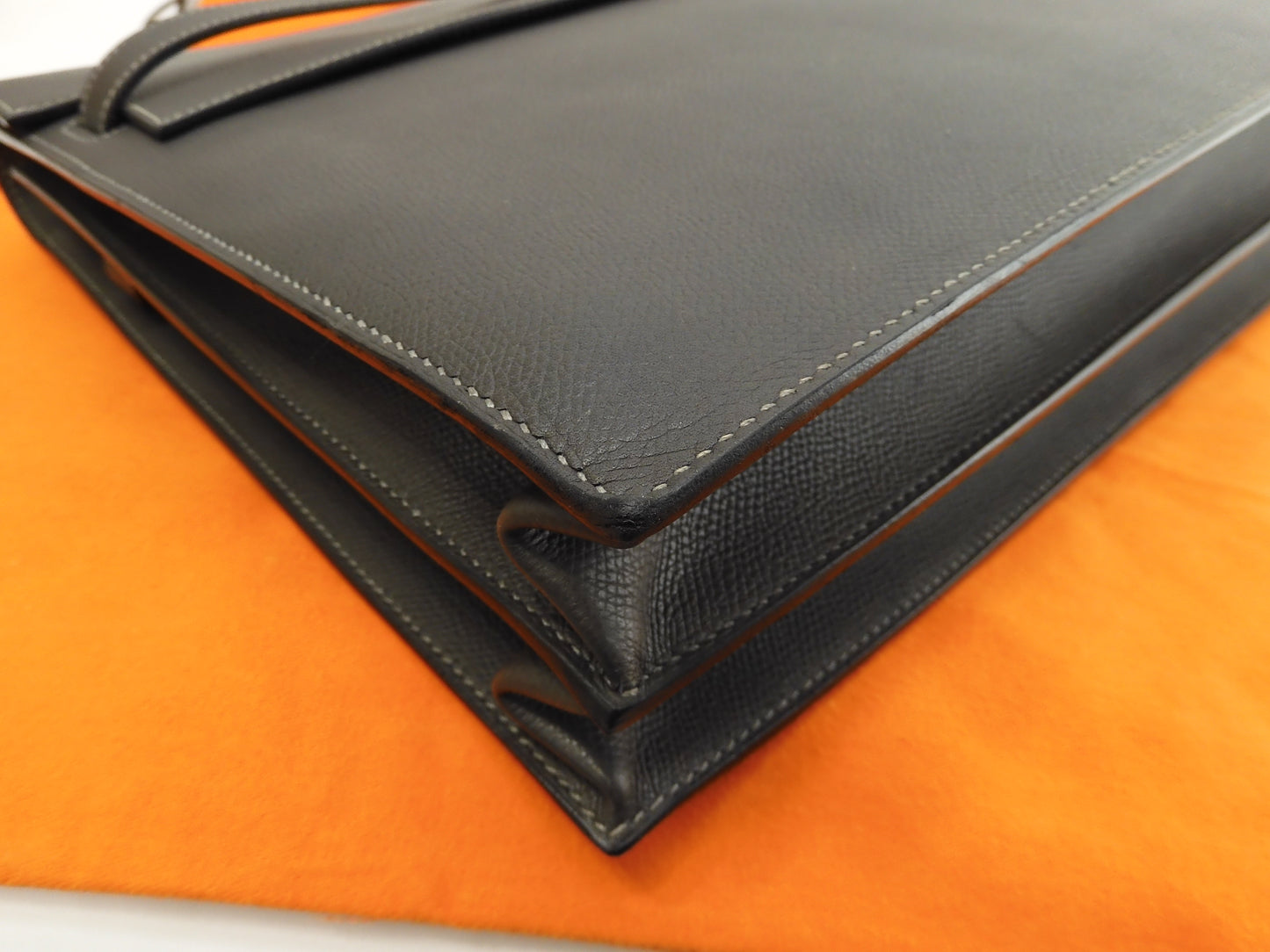 エルメス ケリーデペッシュ38 エプソン/エタン シルバー金具 ブリーフケース@□I
