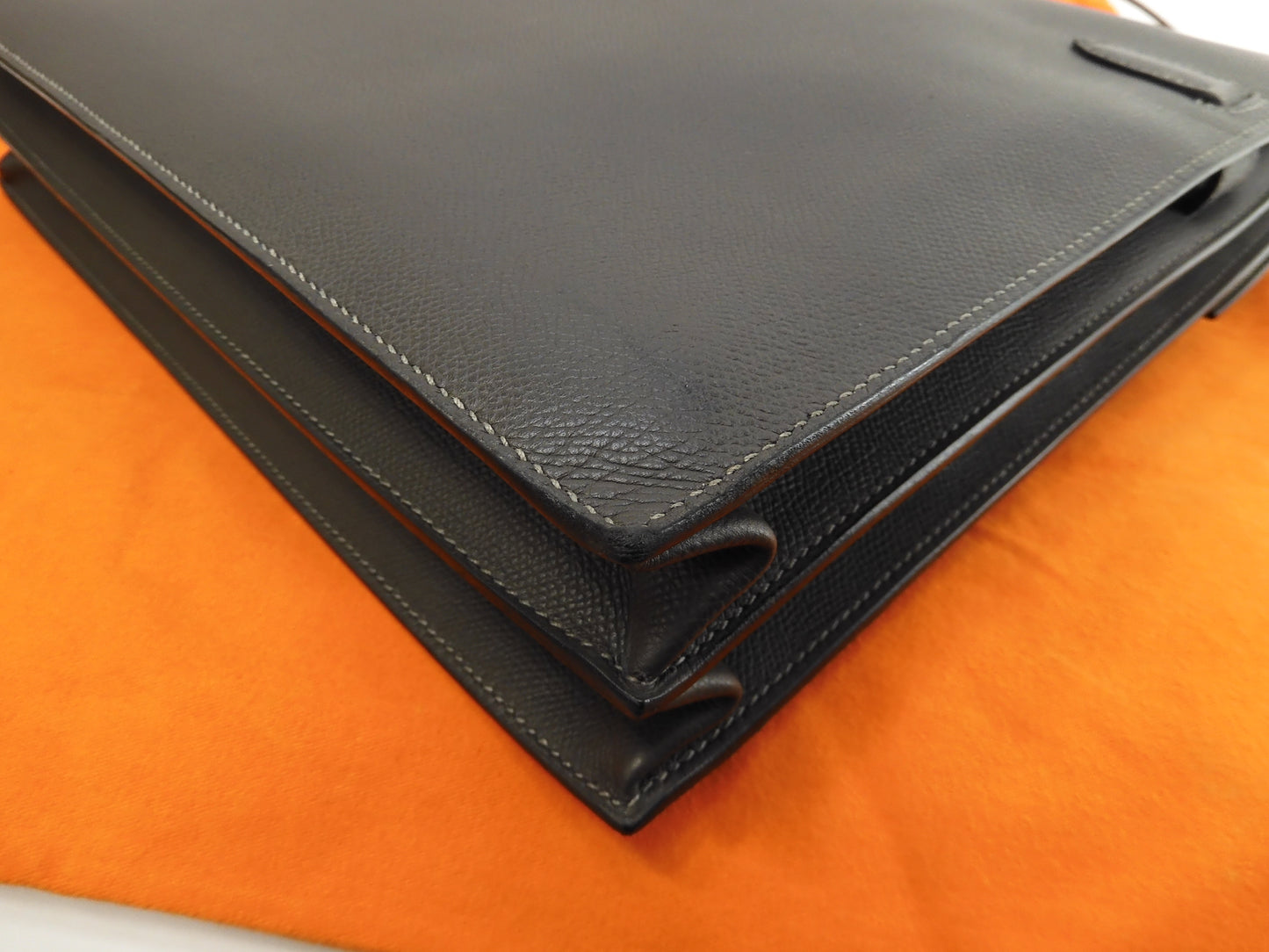 エルメス ケリーデペッシュ38 エプソン/エタン シルバー金具 ブリーフケース@□I