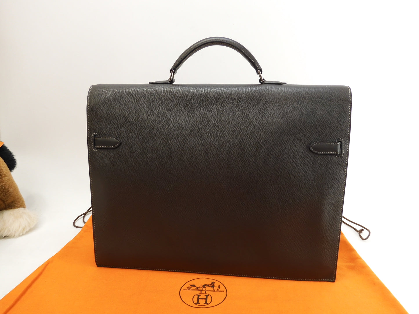 エルメス ケリーデペッシュ38 エプソン/エタン シルバー金具 ブリーフケース@□I