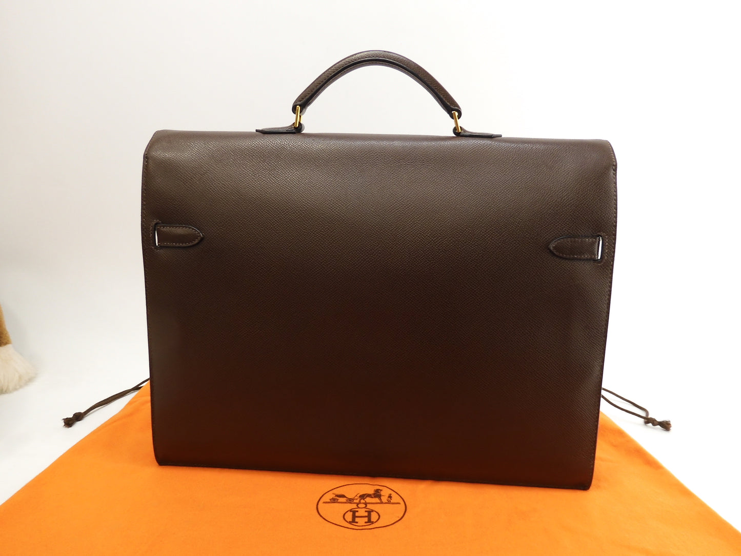 エルメス ケリーデペッシュ38 エプソン茶 ゴールド金具 ブリーフケース@□K 2