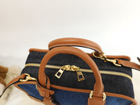 Loewe Amazona 28 Anagram Denim Blue Handbag Gold Hardware Extreme Good Condition @261611