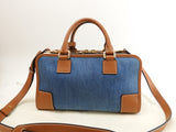 Loewe Amazona 28 Anagram Denim Blue Handbag Gold Hardware Extreme Good Condition @261611