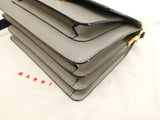Marni Pochette Trunk Leather Gray Black Crossbody Shoulder Bag Pole Good Condition @ 1