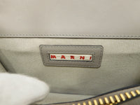 Marni Pochette Trunk Leather Gray Black Crossbody Shoulder Bag Pole Good Condition @ 1