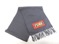 フェンディ マフラー ウール100%灰 ボキャブラリー ネックウォーマー 極美品@ 1