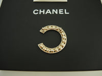 CHANEL Brooch CHANEL Logo Gold Rhinestone Bag Charm @ 1