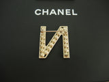 CHANEL Brooch CHANEL Logo Gold Rhinestone Bag Charm @ 1