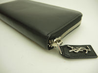 サンローラン ロングウォレット LOVE レザー黒 ラウンドジップ長財布 YSL@ 4