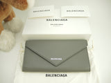 Balenciaga long wallet paper leather ash 2-fold flap long wallet Gokubi @ 32